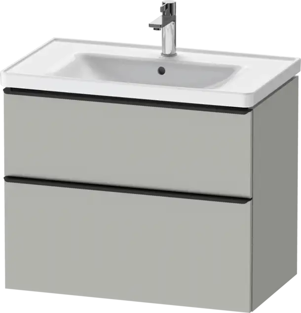 D-Neo Vanity cabinet with sink  Number of drawers: 2, with Overflow, Concrete Gray Matte