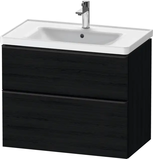 D-Neo Vanity cabinet with sink  Number of drawers: 2, with Overflow, Concrete Gray Matte