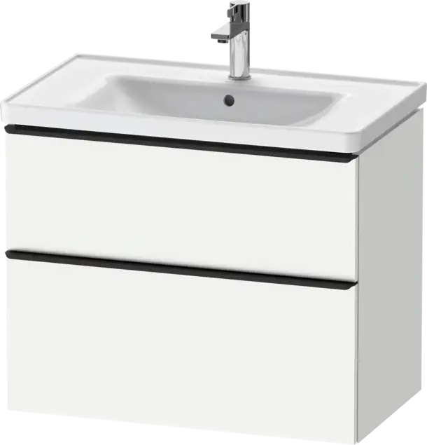 D-Neo Vanity cabinet with sink  Number of drawers: 2, with Overflow, Concrete Gray Matte