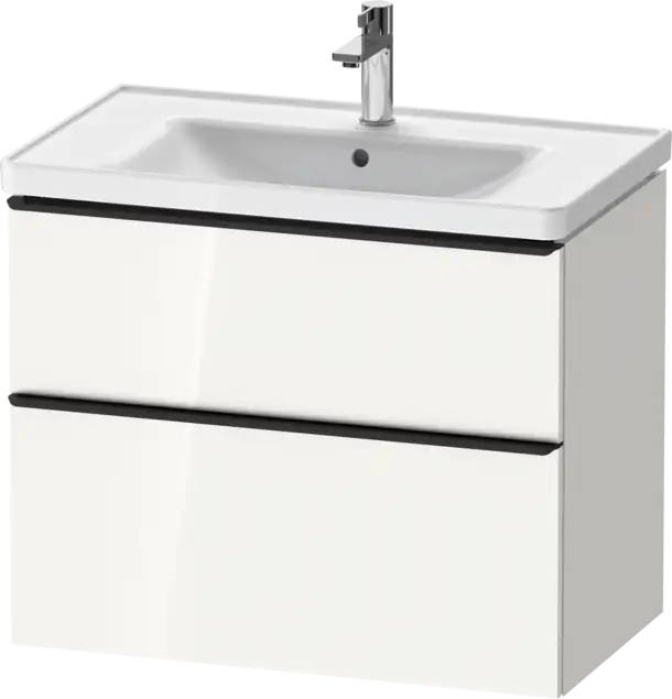 D-Neo Vanity cabinet with sink  Number of drawers: 2, with Overflow, Concrete Gray Matte