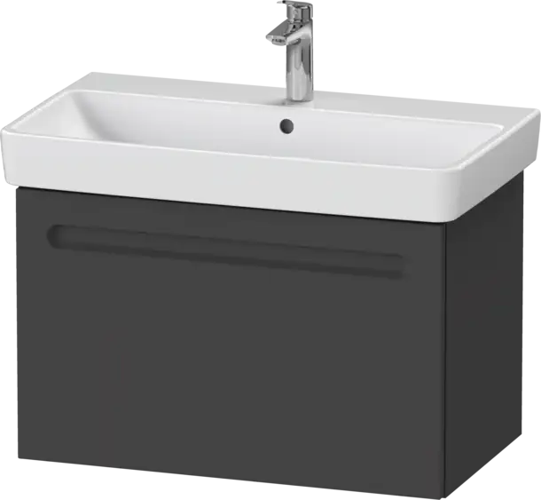Duravit No.1 Vanity cabinet with sink  31 1/2 " x 17 3/4 " x 25 5/8 ", Number of drawers: 1, Graphite Matte
