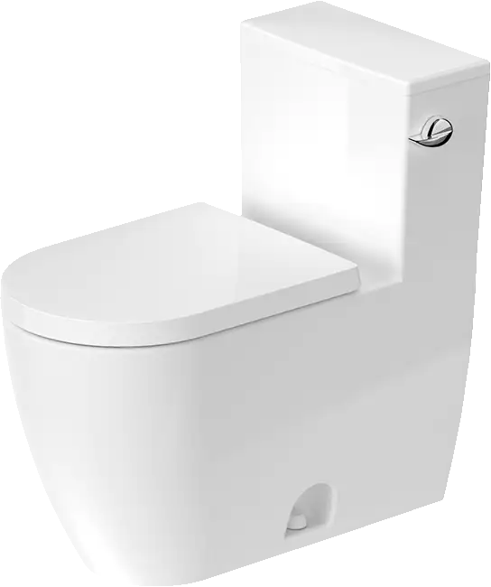 Duravit-ME by Starck One Piece Toilet Rimless Elongated  1.28/1.28 GPF, Trip lever placement: Left, White High Gloss