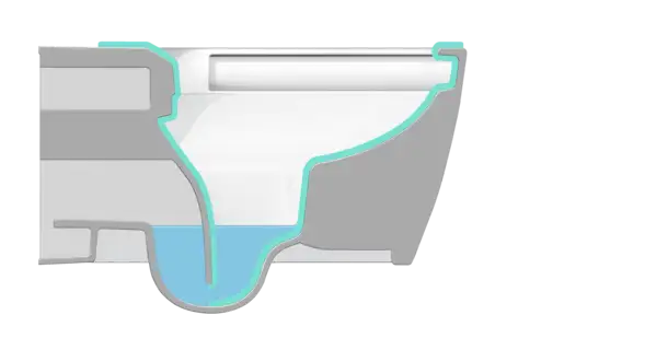 ME by Starck Wall Mounted Toilet Rimless  0.8/1.28 GPF, White High Gloss