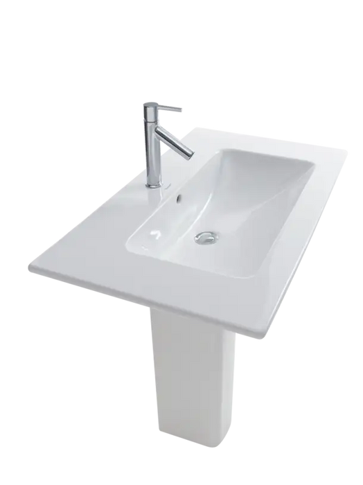 Duravit-ME by Starck Wall Mounted Sink  32 5/8 " x 19 1/4 ", with Overflow, 1 x Faucet hole, White High Gloss