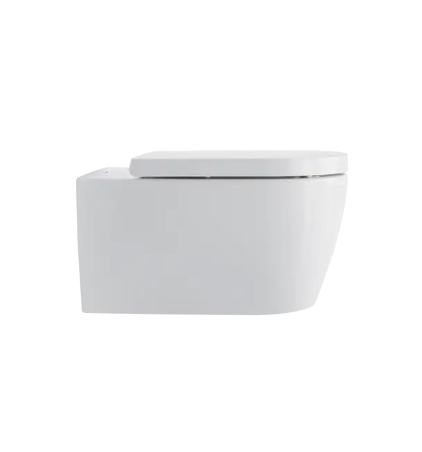 ME by Starck Wall Mounted Toilet Rimless  0.8/1.28 GPF, White High Gloss