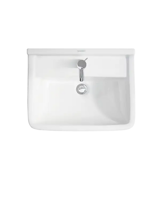 Starck 3 Wall Mounted Sink  21 5/8 " x 16 7/8 ", with Overflow, 1 x Faucet hole, White High Gloss