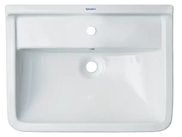 Starck 3 Wall Mounted Sink  23 5/8 " x 17 3/4 ", with Overflow, 1 x Faucet hole, White High Gloss