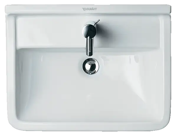 Starck 3 Wall Mounted Sink  21 5/8 " x 16 7/8 ", with Overflow, 1 x Faucet hole, White High Gloss